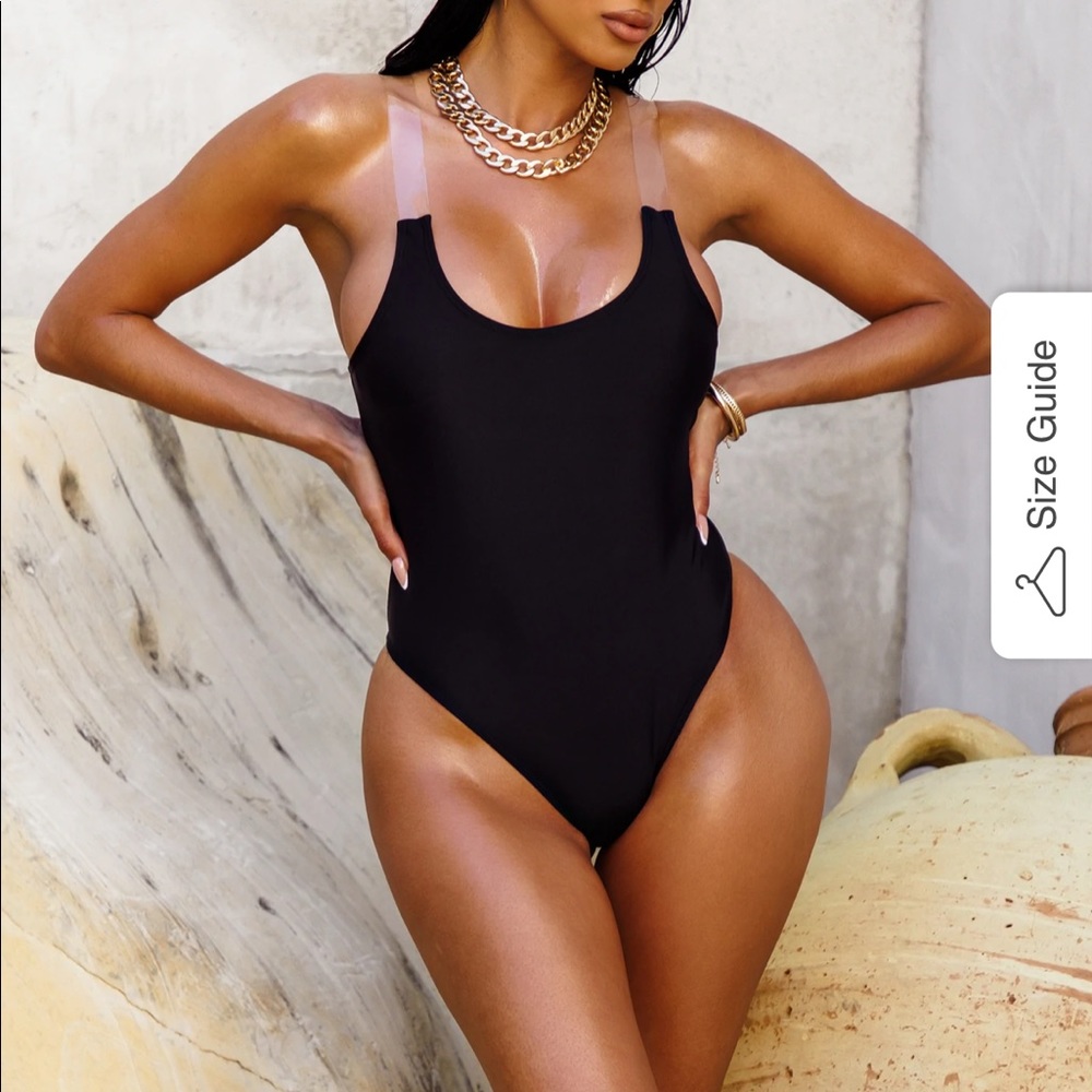 NWT MATTE Collection Black one pc swim